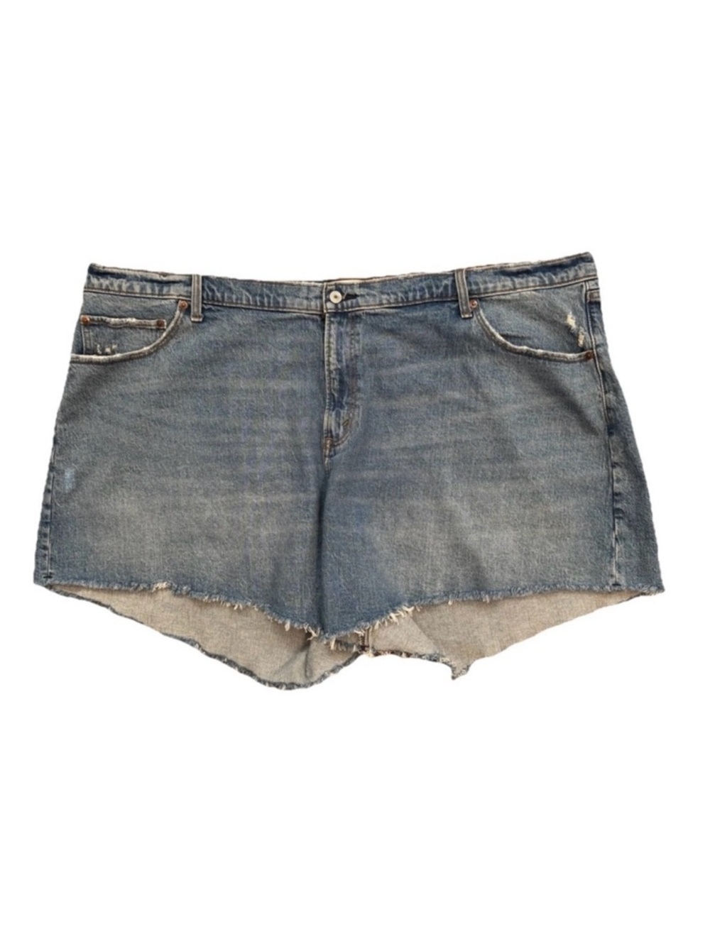 Abercrombie & Fitch Curve Love Dad Shorts Denim High Rise Cutoff Plus Size 24